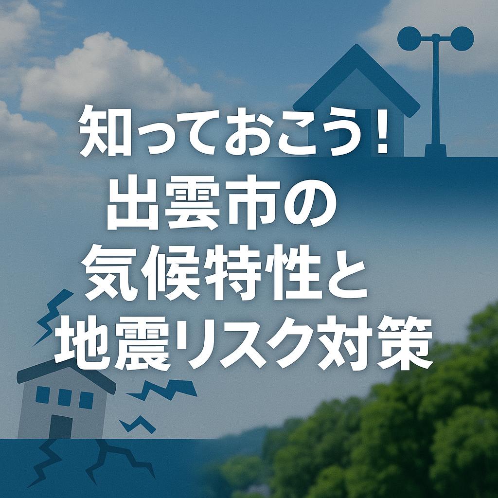 知っておこう！出雲市の気候特性と地震リスク対策
