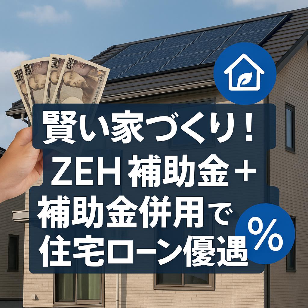 賢い家づくり！ZEH補助金＋補助金併用で住宅ローン優遇