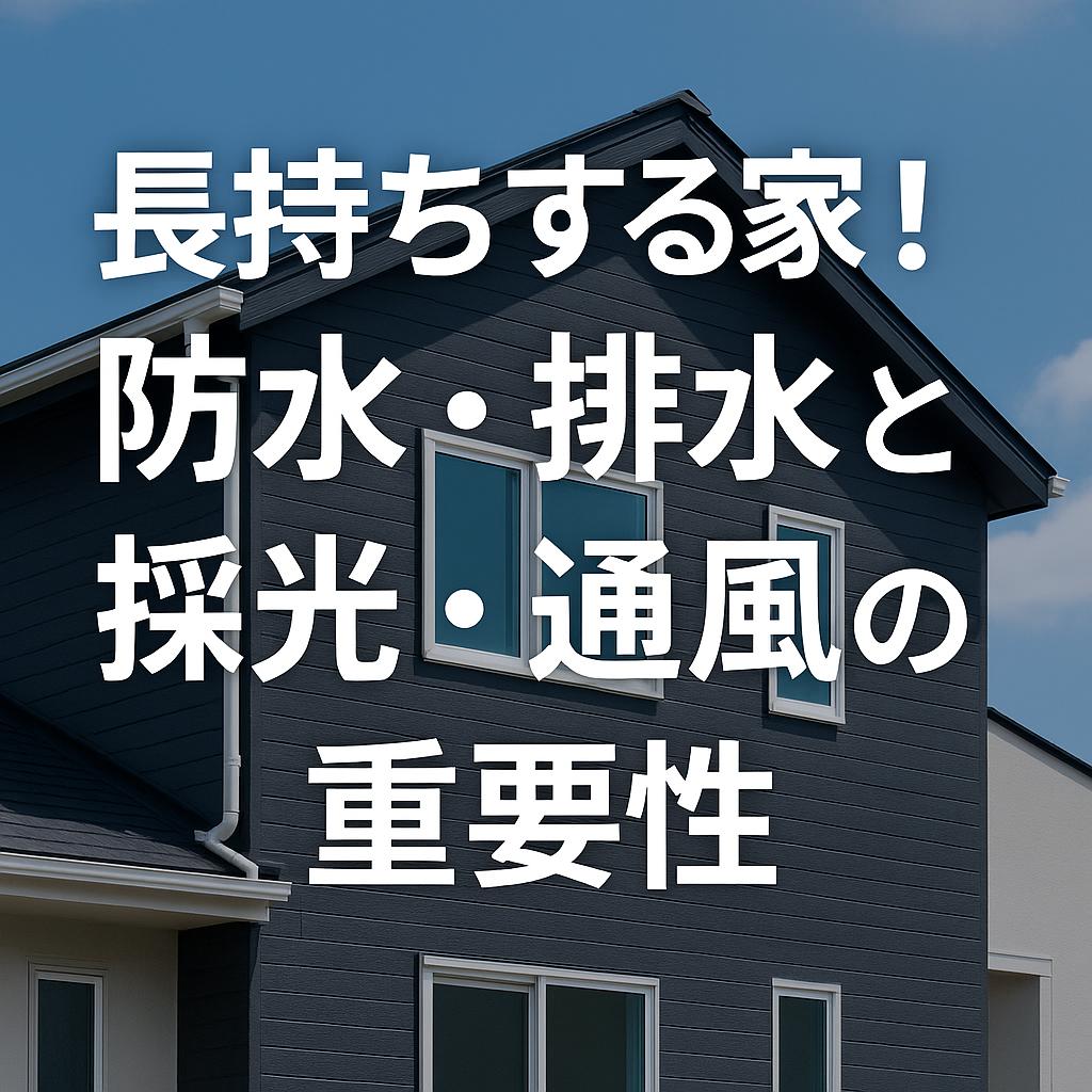 長持ちする家！防水・排水と採光・通風の重要性