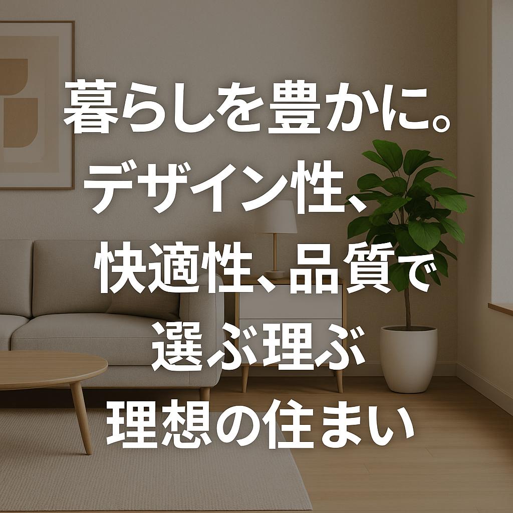 暮らしを豊かに。デザイン性、快適性、品質で選ぶ理想の住まい