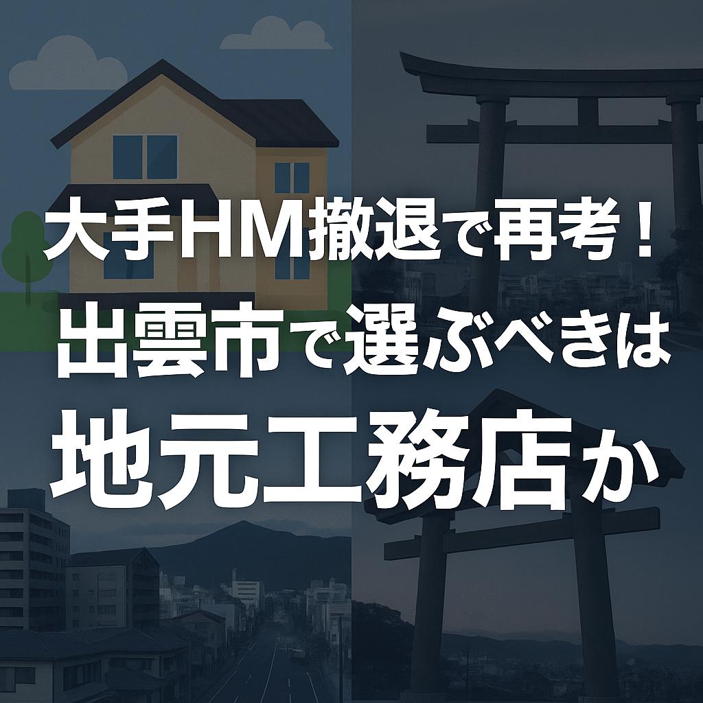 大手HM撤退で再考！出雲市で選ぶべきは地元工務店か